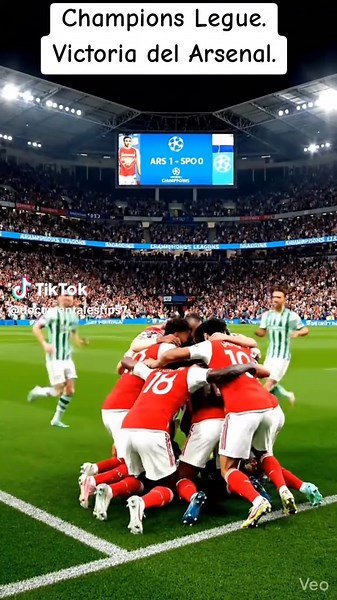 Champions Legue. Victoria del Arsenal. El Arsenal venció 1-0 al Sporting CP con un gol agónico de Kai Havertz en el tiempo de compensación (90 1') durante el partido de ida de los cuartos de final de la Champions League. #creatorsearchinsights #arsenal #tiktokfootball #championsleague #football