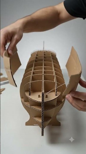 Building the RMS Titanic entirely out of CARDBOARD! 🚢✨ #CardboardCraft #RMSTitanic #DIY #Shorts