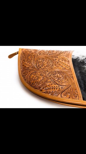Own a piece of timeless craftsmanship! Acquire your in-stock, handmade, vintage leather rifle case, featuring genuine hair on hide. Padded and lined for superior protection. Ships rapidly within the USA! | MTR Custom Leather