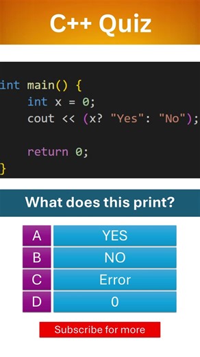C++ Quiz 2 #code #coding #c++