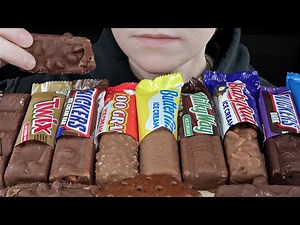 ASMR CANDY ICE CREAM BARS *SNICKERS DARK, BUTTERFINGER, 100 GRAND, MILKY WAY, OREO, DOVE, BABY RUTH