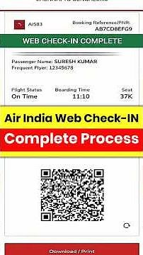 Air india web check in process || How to do web check in air india || Air india boarding pass kaise