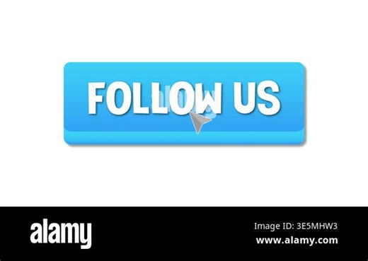 A simple and modern blue Follow Us button icon, perfect for websites, social media promotions, and digital marketing designs Stock Video Footage - Alamy
