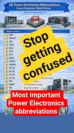 Stop Getting Confused! Top 20 Power Electronics Abbreviations ⚡ #PowerElectronics #Abbreviations
