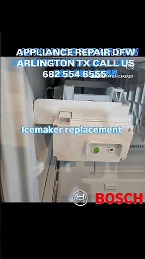 Bosch refrigerator icemaker replacement appliance repair Arlington tx #appliancebootcamp #diy