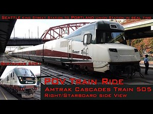 POV Train Ride | Amtrak Cascades Train 505 | Seattle to Portland in real time | Right/Starboard view