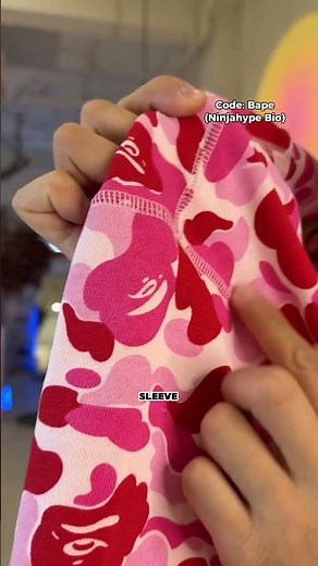 🔥🩷Bape ABC Pink Camo Shark Hoodie Review & Try-On | Full Details | Ninjahype Pick-Up #bape #ootd