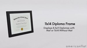 Americanflat 11x14 Diploma Frame with Shatter-Resistant Glass - Set of 2 - Use as 8.5x11 Frame with Mat or Display 11x14 Documents Without Mat - Legacy Collection - Certificate Frames for Wall - Black