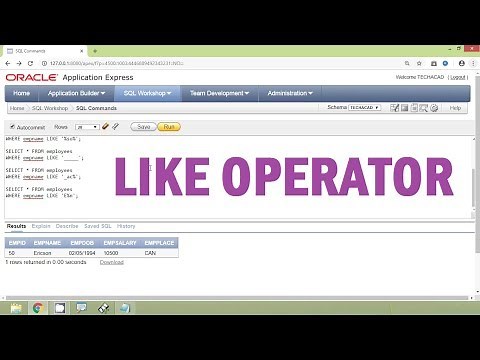 Oracle Tutorial - Like Operator