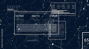 Animation of data processing and networks of connections Stock Video