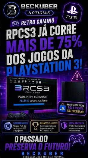 🎮 RPCS3 Já Corre Mais de 75% dos Jogos da PlayStation 3 no PC!