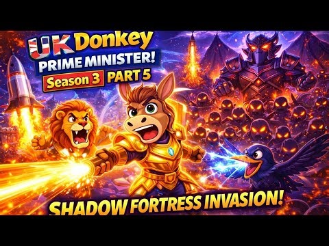 UK Donkey Prime Minister 🫏🔥 | Season 3 Part 5 | Shadow Fortress Invasion! | Lion & Crow Epic Battle