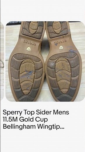 Sperry Top Sider Mens 11.5M Gold Cup Bellingham Wingtip Oxfords Tan Leather