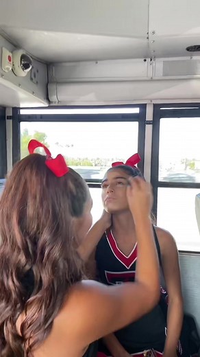 those last second makeup sessions can be LETHAL #tustincheer #awaygame #cheer