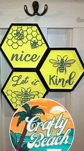 Honeycomb Bee Sign Dollar Tree DIY #beediy #dollartreediy | Crafty Beach