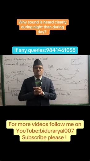 Refraction of sound . Why is sound heard clearly during night than during day? #foryoupage #sciencefacts #refraction #wave