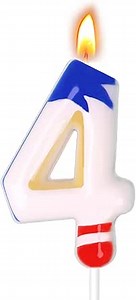 Cartoon Dark Blue Birthday Candle, Number Candles for Cake Topper, Birthday Decoration, Cartoon Party Supplies (Dark Blue, Number 4)