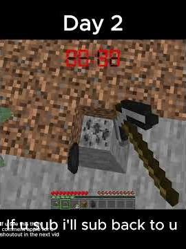 BEATING MINECRAFT WHILE ONLY PLAYING FOR 1 MINUTE EVERYDAY DAY:2 #minecraft