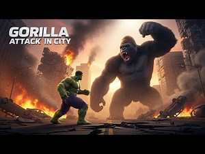 Hulk Man vs Gorilla Fight — Giant Gorilla Attack in City | Superhero Saves City from Monster Battle