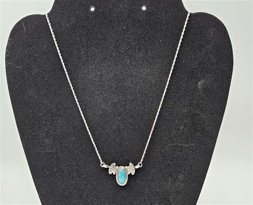 Native American, Sterling Silver and Turquoise Necklace, Made by Navajo Silver Smith Verley Betone - Etsy