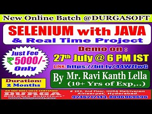 SELENIUM with JAVA Online Training @ DURGASOFT
