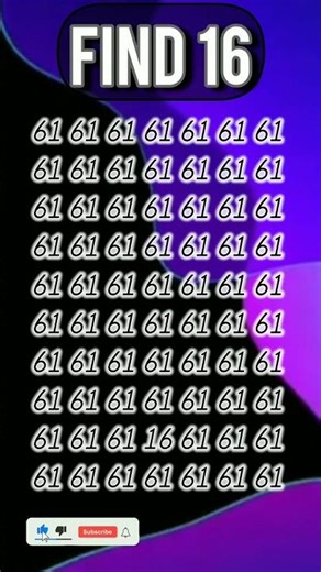 find 16 in so many numbers #informativequiz #brainteasers #brainchallenge #quiz