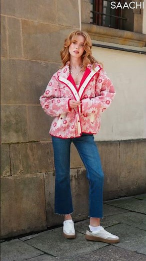 🌸 Floral Sherpa Jacket | Cozy Chic Outerwear for Effortless Style - Saachi Style.