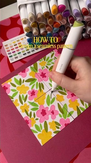 Seamless pattern in minutes #foryou #art #artisticchannel #painting #shorts #design #pattern #ohuhu