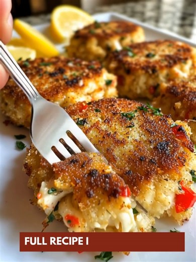 Crispy, buttery, and packed with flavor—the ultimate seafood hit! 📝 Ingredients: 1 lb lump crab meat (pick through for shells) 1/3 cup mayo 1 egg | Tasty Home Recipes
