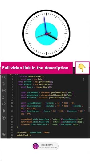 Create This Modern Analog Clock Using Pure JavaScript !