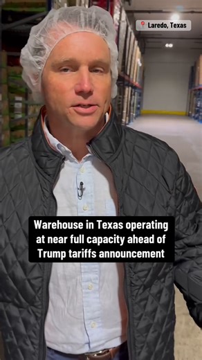 270K views · 2.7K reactions | A cold storage facility in Laredo, a Texas border town, is operating at nearly full capacity as importers accelerate shipments of avocados, mangoes and other goods from Mexico ahead of President Trump's tariff announcement as uncertainty over trade policy is prompting a surge in cross-border activity. | CBS News | Facebook