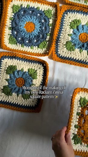 I’ve been working on my new “Radiant Zinnia” square pattern for months now and the end is nearly in sight 🤩 I’ll be sending it out to my testers this week and starting on making the videos! My goal is to release it by Thanksgiving so you can take advantage of any yarn sales to prepare for your projects 🧶 Seen here are my “Radiant Floral Crochet Quilt”, a blanket I made using my RZ and FF squares together (details will be in my RZ tutorial, you will need to also have my FF pattern from one of m