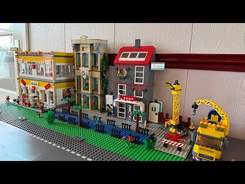 lego buildings moc! set 60216 and 7633 with little construction site and vehicle