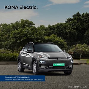 1.1M views · 287 reactions | KONA Electric features powerful headlights. Its distinctive split type LED headlamps with LED DRLs enhance the exterior such that it catches attention while you are driving. Book your test drive and get a chance to win a trip to FIFA World Cup Qatar 2022. To know more, click here: https://bit.ly/Hyundai__KONA #Hyundai #HyundaiIndia #HyundaiSUV #KonaElectric | Hyundai India | Facebook
