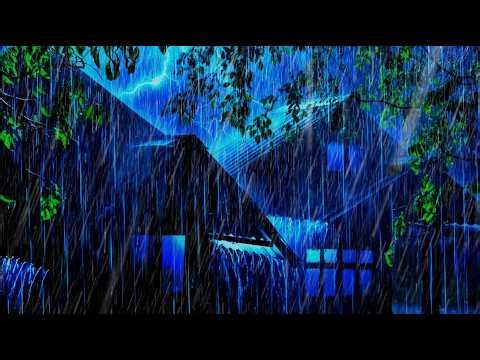Night’s Sleep with Real Rain Sounds | Heavy Rainstorm on Tin Roof & Mighty Thunder Sounds