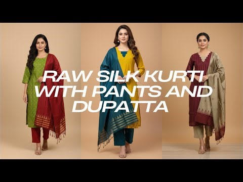 Grand collections but budget Price Raw silk Kurti with pants visit www.perfectcollections.shop