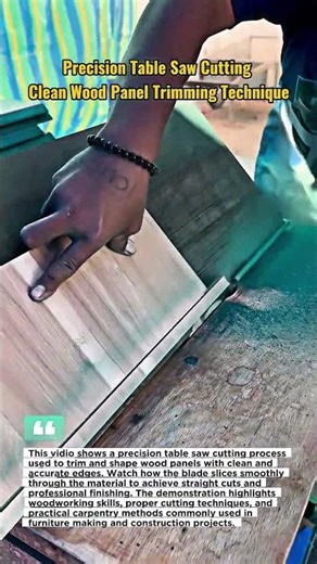 Precision Table Saw Cutting | Clean Wood Panel Trimming Technique