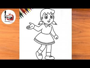 How to Draw Shizuka from Doraemon (Step by Step)