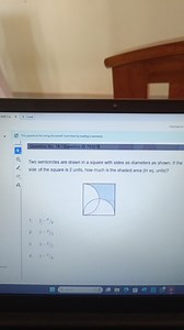 Two semicircles are drawn in a square with sides as diameters a... | Filo