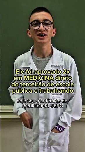 He studied with Aprova Total and passed the entrance exam for medical school twice, straight from...