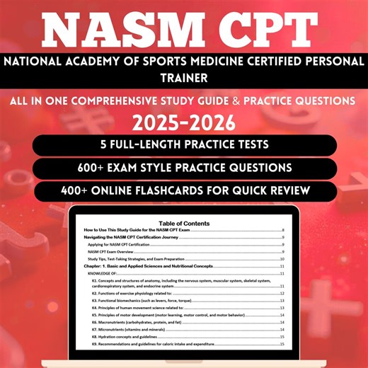 Nasm Cpt Studieguide 2026 | Nasm Examen | Nasm Personlig Tränare 7:e | Cpt Examen | Cpt Program Nasm | Nasm Cpt Examen | Cpt Studieguide - Etsy Sverige