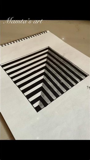 Easy 3d Drawing😎 | 3d Optical illusion Art | #art #shorts #shortfeeds #ytshorts #artshorts