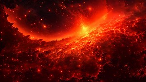 Download AI generated Fiery explosion in space. Abstract space background. 3D rendering, A burning planet in the galaxy, AI Generated for free