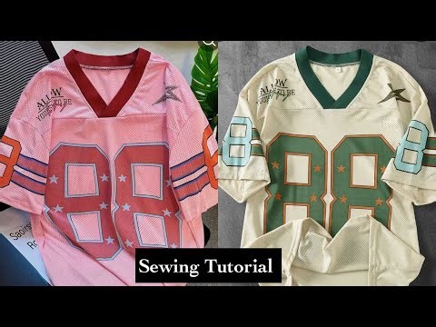 Streetwear:How to Cut and Sew a V-Neck Unisex Jersey | Athletic shirt| Sport Tshirt ( Part2)