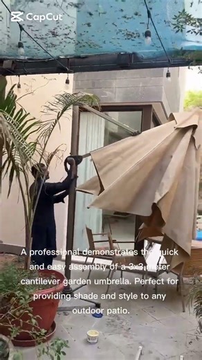 Setting Up a Large Garden Umbrella