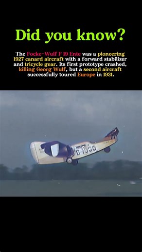 The Aircraft That Flew Backwards: Germany’s Radical 1927 Canard Plane