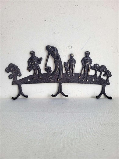 11.5" Vintage Bronze Golf Themed Key Rack, Wall Mount, Coat Rack, American Country Style. - Etsy