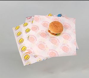 [Hot Item] Printed Logo Coloured Greaseproof Paper for Burger Wrapping