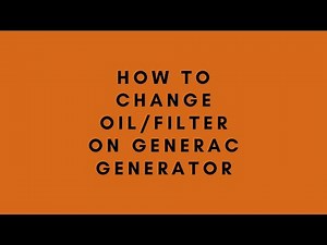 How to change oil/filter on Generac generator