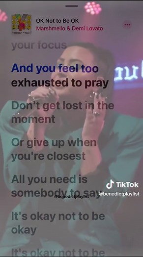 Okay Not to Be Okay - Demi Lovato ft. Marshmello Lyrics Video